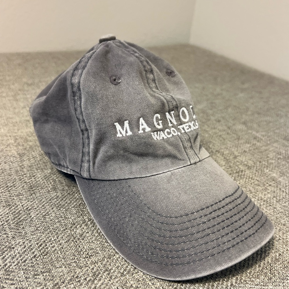 Magnolia Waco Texas Slate Gray Distressed Strapback Adjustable Hat / Cap